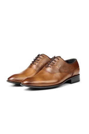 Ducavelli Tuxedo Genuine Leather Men's Classic Shoes Light Brown