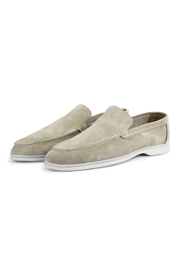 Ducavelli Facile Suede Genuine Leather Men's Casual Shoes Loafer Shoes Beige