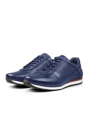 Ducavelli Showy Genuine Leather Men's Casual Shoes Blue