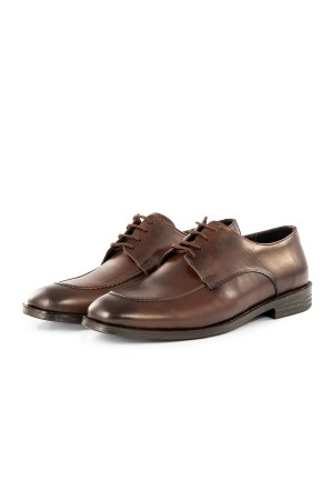 Ducavelli Tira Genuine Leather Men's Classic Shoes, Derby Classic Shoes Brown