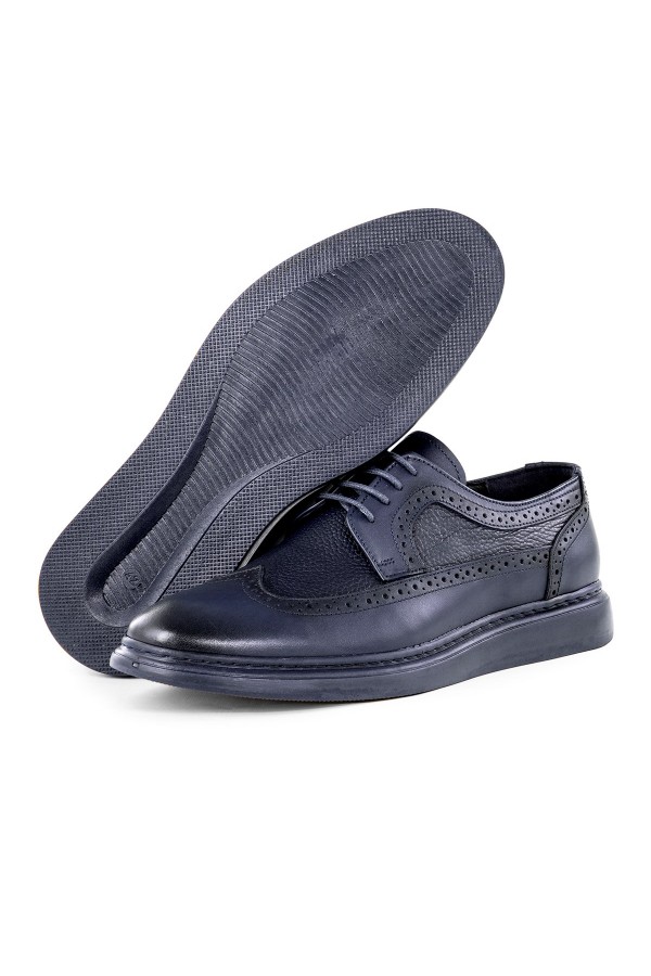 Ducavelli Lusso Genuine Leather Men's Casual Classic Shoes Blue