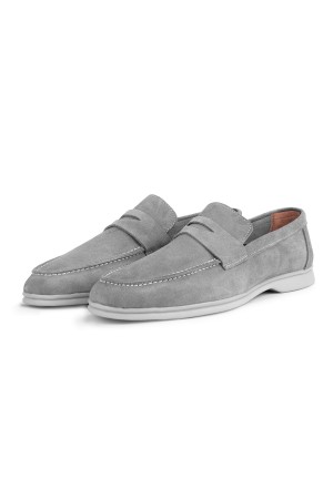 Ducavelli Ante Genuine Leather Shoes Grey