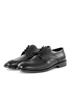 Ducavelli Tira Genuine Leather Men's Classic Shoes, Derby Classic Shoes Black