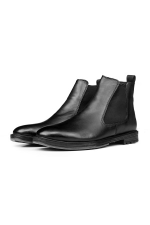 Ducavelli Manchester Genuine Leather Non-Slip Sole Chelsea Casual Boots Black