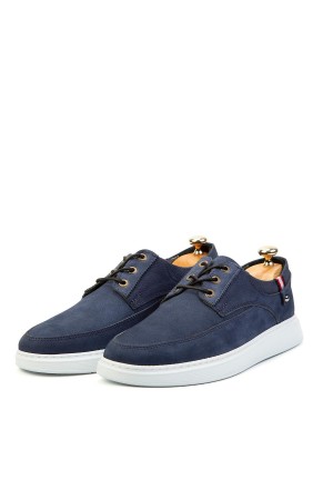 Ducavelli Daily Nubuck Genuine Leather Casual Shoes Blue