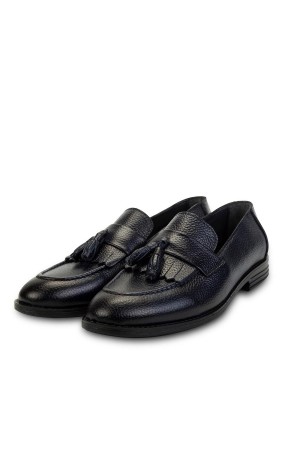 Ducavelli Tassel Genuine Leather Men's Classic Shoes Navy Blue