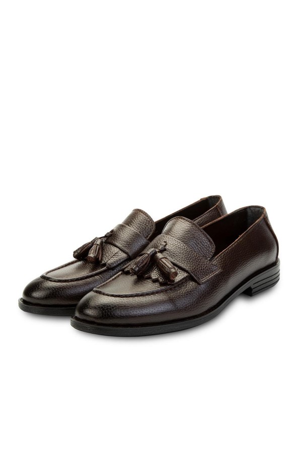 Ducavelli Tassel Genuine Leather Men's Classic Shoes Brown