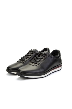 Ducavelli Plain Genuine Leather Men's Casual Shoes Black