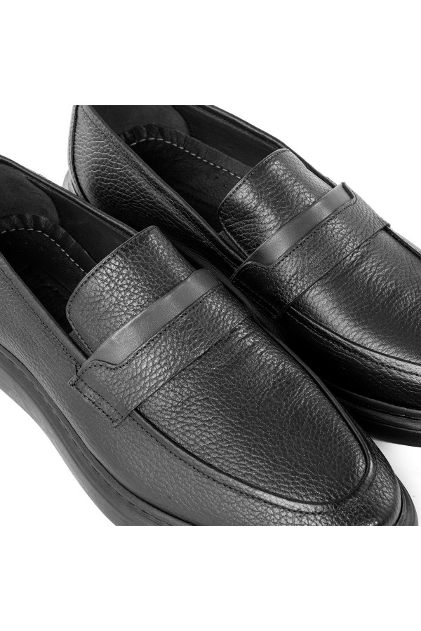 Ducavelli Frio Genuine Leather Men's Casual Classic Shoes, Loafer Classic Shoes Black