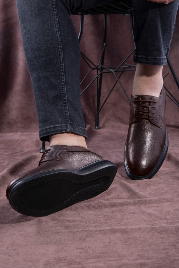Ducavelli Enkel Genuine Leather Men's Casual Classic Shoes Brown