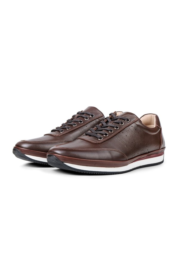 Ducavelli Fagola Genuine Leather Men's Casual Shoes Brown