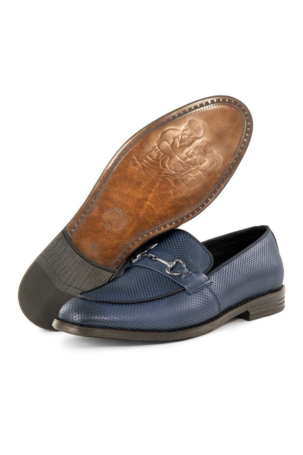Ducavelli Ancora Genuine Leather Classic Shoes Navy Blue