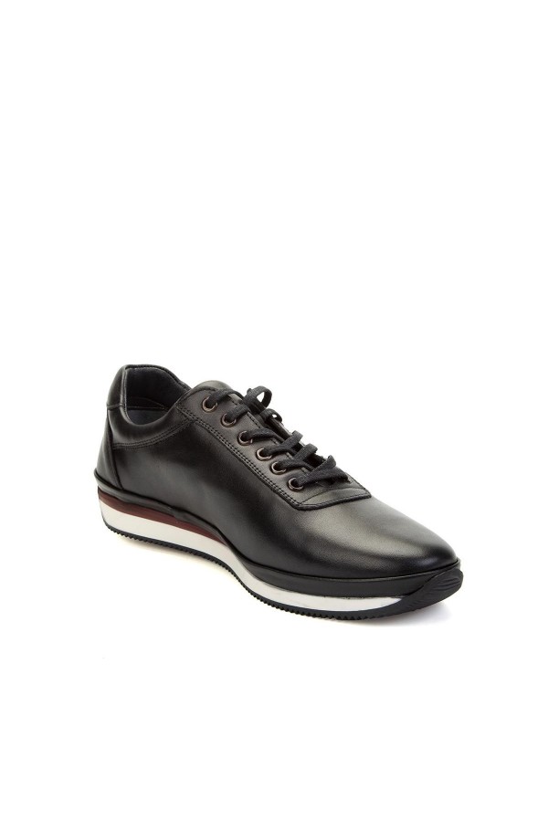 Ducavelli Plain Genuine Leather Men's Casual Shoes Black