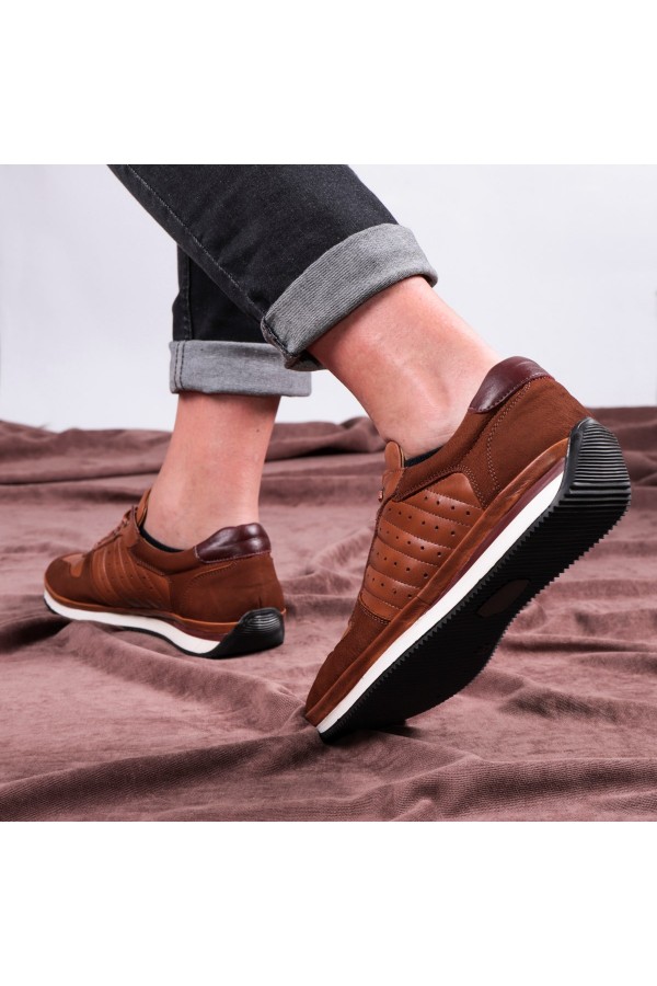 Ducavelli Cool Genuine Leather Casual Shoes Brown