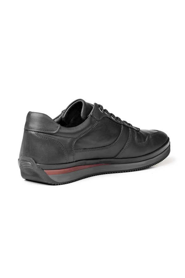 Ducavelli Lion Genuine Leather Plush Shearling Men's Casual Shoes Black