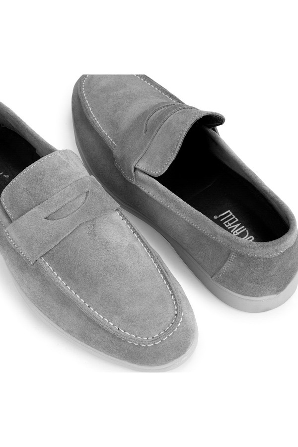 Ducavelli Ante Genuine Leather Shoes Grey