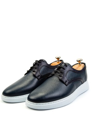 Ducavelli Work Flotter Genuine Leather Men's Casual Shoes Navy Blue