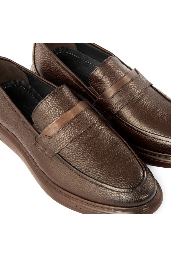 Ducavelli Frio Genuine Leather Men's Casual Classic Shoes, Loafer Classic Shoes Brown