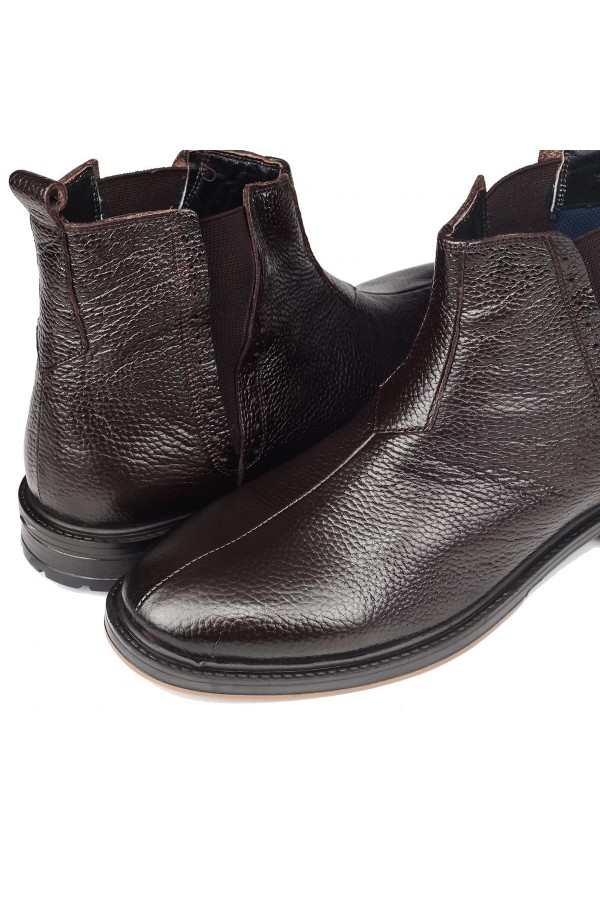 Ducavelli Leeds Genuine Leather Non-Slip Sole Chelsea Casual Boots Brown